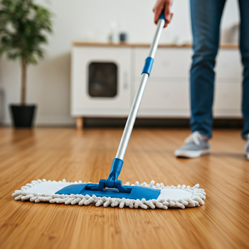 Professional flooring installer at work